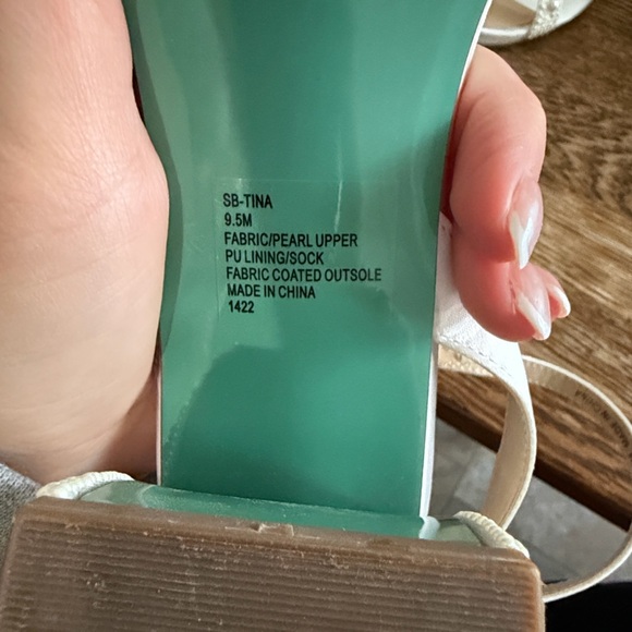 Betsey Johnson Pearl Embellished White Sandals - Picture 2 of 10